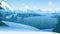 Vector illustration of scenic winter landscape