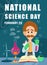 vector illustration science day poster. Happy scientists doing research in lab, can use for poster, background, web