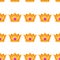 Vector illustration. Seamless pattern of crowns. Gold Crowns with gems