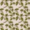 Vector Illustration seamless pattern with hand drawn peppercorn plants. Botanical background with pepper leaves and seeds.