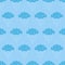 Vector illustration of seamless patterns and backgrounds in tender blue color, clouds theme. Cartoon cloud and snowflakes. Can be