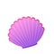 Vector illustration of a seashell in cartoon style. Nice beautiful violet shell.