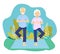 A vector illustration of senior couple doing yoga exercise. Senior couple doing yoga exercise. Grandpa and Grandmother