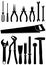 Vector illustration set of 15 different tools