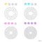 vector illustration of set of 4 circular mazes for kids at diffe