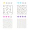 Vector illustration of set of 4 square mazes for kids