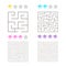 Vector illustration of set of 4 square mazes for kids