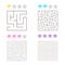 Vector illustration of set of 4 square mazes for kids