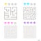 Vector illustration of set of 4 square mazes for kids