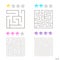 Vector illustration of set of 4 square mazes for kids