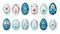 vector illustration set, beautiful handpainted easter eggs isolated on a white background. Beautiful design element