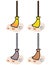 Vector illustration set of a broom stick cleaning the yard