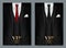 Vector illustration of Set of business card templates with suit and tuxedo