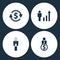 Vector Illustration Set Business Icons. Elements money convert, Human figures as a growing graph, Businessman in low power and Use