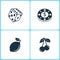 Vector Illustration Set Casino Icons. Elements of Dice game , Gambling chips , Lemon and Cherry icon