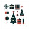 Vector illustration set of christmas objects