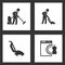 Vector Illustration Set Cleaning Icons. Elements of Cleaner, vacuum cleaner and Dishwasher icon