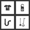 Vector Illustration Set Cleaning Icons. Elements of dirty laundry, do not disturb, Pipes and Broom and dustpan icon