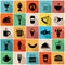 Vector illustration set of colorful food icons in