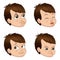 Vector Illustration set of cute little bully boy faces showing different emotions