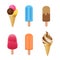 Vector illustration set of different colored ice-creams