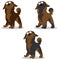 Vector illustration set of dog characters surprised gray brown c