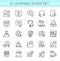 Vector illustration set of E-learning line icons, online education elements in thin line elegant style. minimal web icon