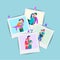 Vector illustration Set of family photos