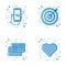 Vector illustration set of flat bold line icons with star - favorite sign, shield - web security, 24 7.