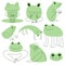 Vector illustration set with frogs