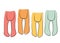 Vector illustration. A set of images of childrens tights. A quick sketch of childrens clothing in different colors