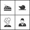 Vector Illustration Set Medical Icons. Elements of Pice of cake, Chicken, Chef and Waiter icon