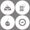 Vector Illustration Set Office Army Icons. Elements of Barracks, military tent, time bomb, bomb icon and Compasses icon