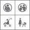 Vector Illustration Set Office Relationship Icons. Elements of Pram, Nipple, Baby and Family icon