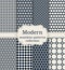 Vector illustration set of seamless modern patterns