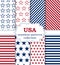 Vector illustration of a set of seamless patterns USA