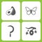 Vector Illustration Set Of Simple Farm and Garden Icons. Elements Avocado, Butterfly, Scythe, Hive