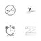 Vector illustration set sport icons. Elements ribbon ruler, alarm clock, water polo and ban on smoking icon