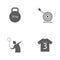 Vector illustration set sport icons. Elements sports shirt, badminton, arrow and target and weight icon