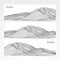 Vector illustration: Set of three banner layout with wireframe mountains landscape
