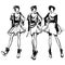 Vector illustration set of various beautiful model girls in dress. Lady girls