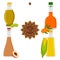 Vector illustration for set various bottles oil