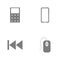 Vector illustration set web icons. Elements Computer mouse, Previous music, smartphoneand Calculatoricon