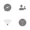 Vector illustration set web icons. Elements Pie chart, WIFI, Peopleand facebook message notificationicon