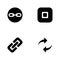 Vector illustration set web icons. Elements refresh sign, attach sign, button and sign of attach in round icon