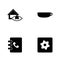 Vector illustration set web icons. Elements sign of settings, notebook, cup of coffee and house supervision icon