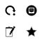 Vector illustration set web icons. Elements star, paper tablet and pencil, comments sign and return sign icon