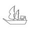 Vector illustration of ship and old symbol. Graphic of ship and boat vector icon for stock.