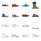 Vector illustration of shoe and footwear icon. Set of shoe and foot stock vector illustration.