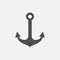 Vector illustration of silhouette anchor icon